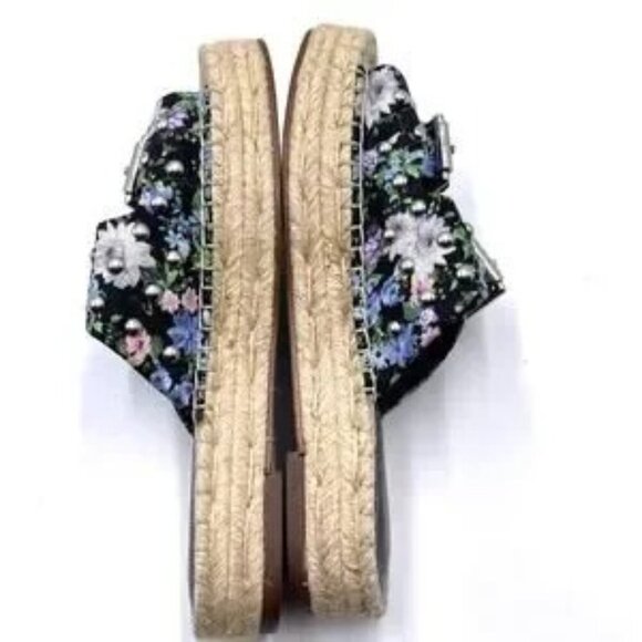 Rebecca Minkoff Jodi Espadrille Sandals Size 7 Floral Bohemian Summer Slides - Picture 7 of 8